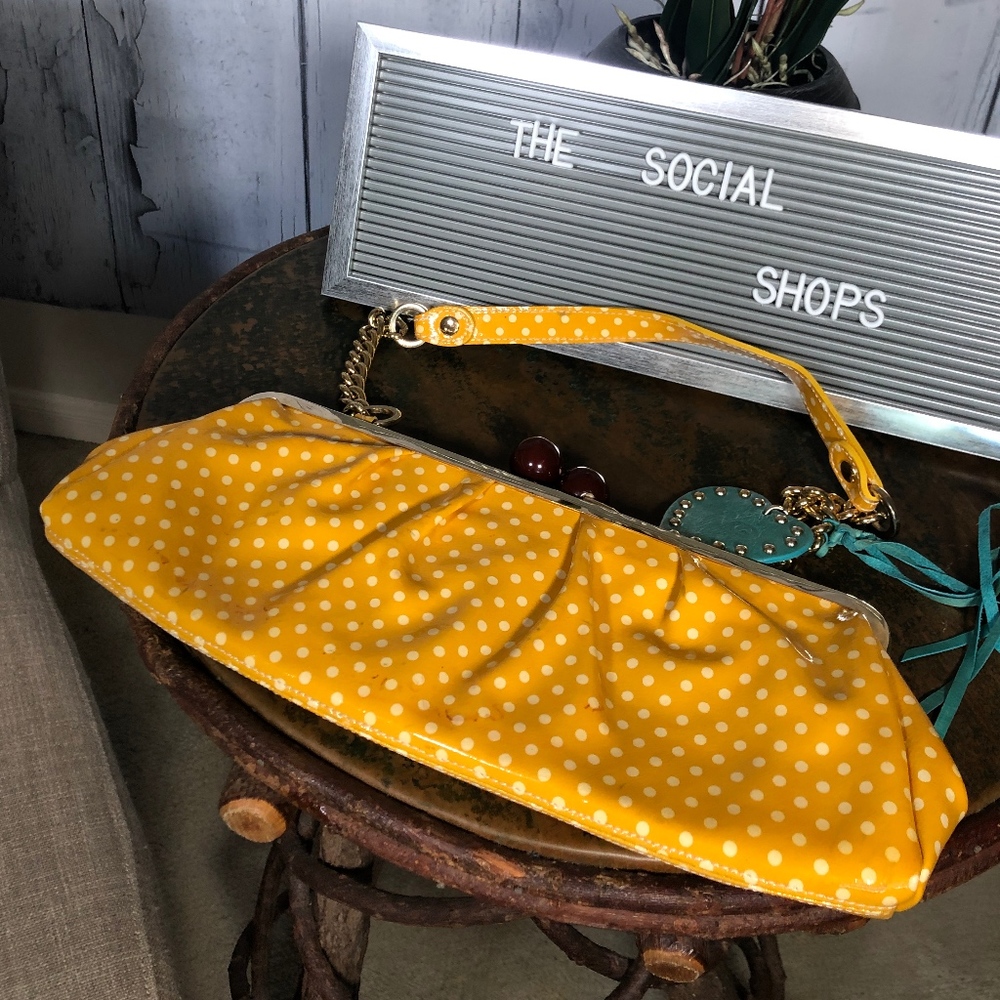 Roberta Gandolfi Yellow Polka Dot Patent Leather